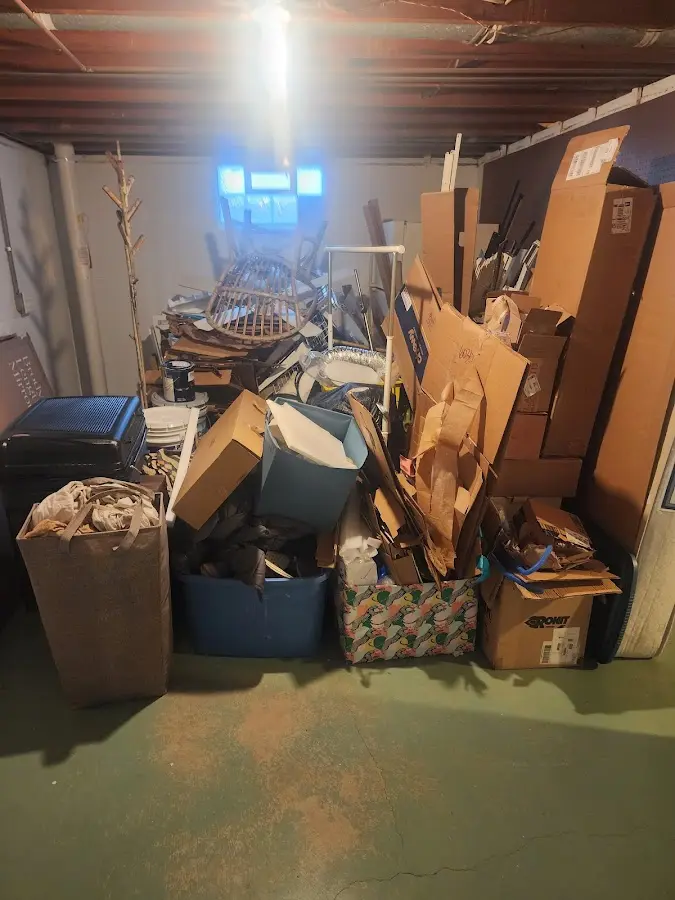 Roll-off dumpster container at job site for 6 Yard Dumpster Rental in Cicero